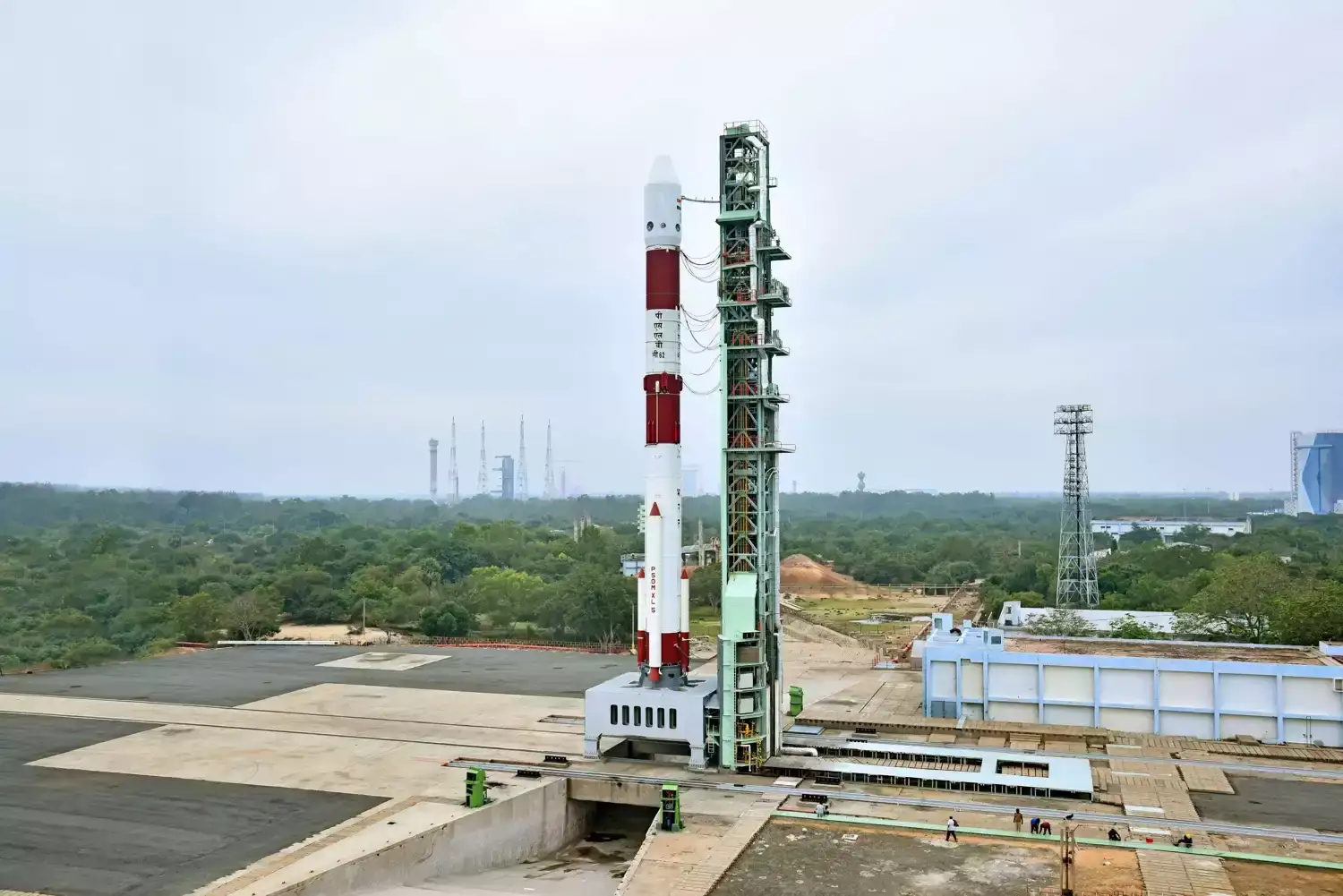 Décollage de la fusée PSLV de l'ISRO depuis le centre spatial Satish Dhawan avant l'échec de la mission du 14 janvier.